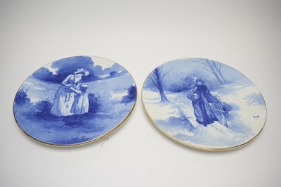 Lot 319 - Two Royal Doulton flow blue wall plaques