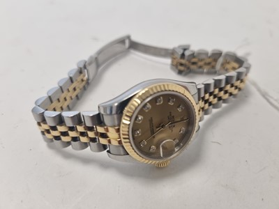 Lot 577 - Rolex Oyster Perpetual Datejust: a steel and 18ct yellow gold mounted automatic ladies wristwatch