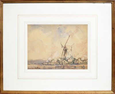 Lot 741 - George Horton - Blustery Day, Holland | watercolour