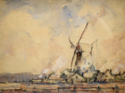 Lot 740 - George Horton - Blustery Day, Holland | watercolour