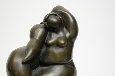Lot 406 - A French modernist abstract bronze sculpture of a nude female