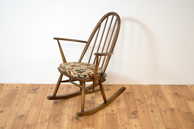 Lot 45 - Retro Ercol beech and elm windsor rocking chair