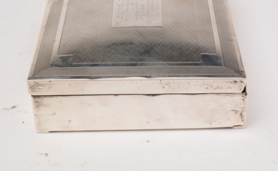 Lot 241 - A silver cigarette box commemorating the match of Rangers vs Arsenel 1933