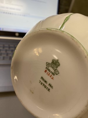 Lot 280 - An Aynsley ‘Green Butterfly’ pattern tea service.