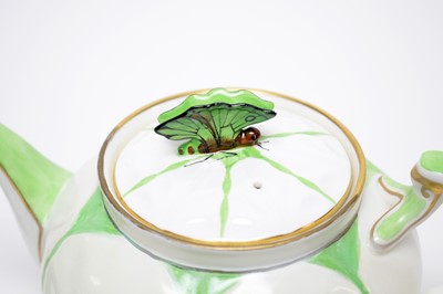 Lot 280 - An Aynsley ‘Green Butterfly’ pattern tea service.