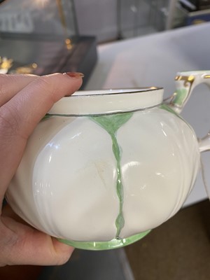 Lot 280 - An Aynsley ‘Green Butterfly’ pattern tea service.