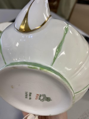 Lot 280 - An Aynsley ‘Green Butterfly’ pattern tea service.