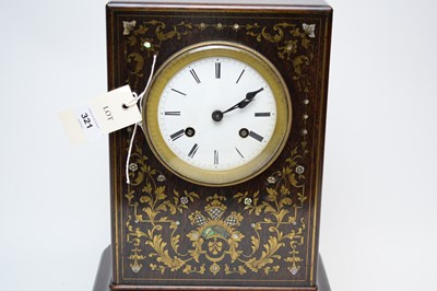 Lot 321 - A 19th Century rosewood mantle clock.