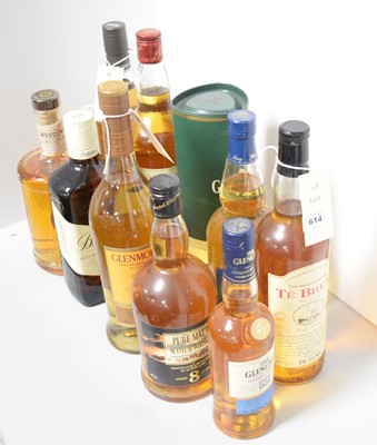 Lot 614 - A selection of bottles of whisky.