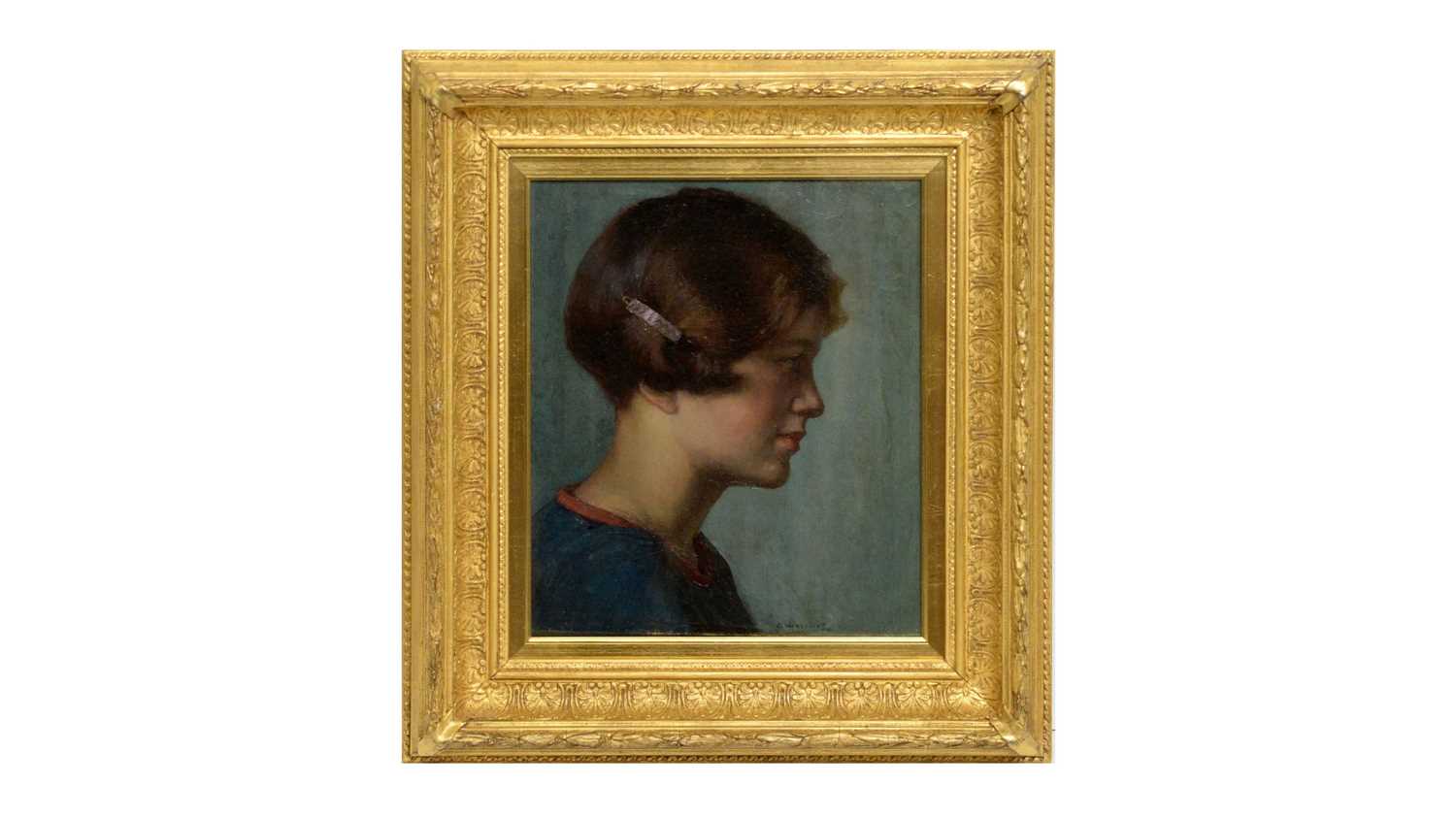 Lot 1071 - Garnet Ruskin Wolseley - Young Girl with Bobbed Hair | oil
