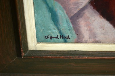 Lot 323 - Clifford Hall ROI NS - Nude on a Red Divan | oil