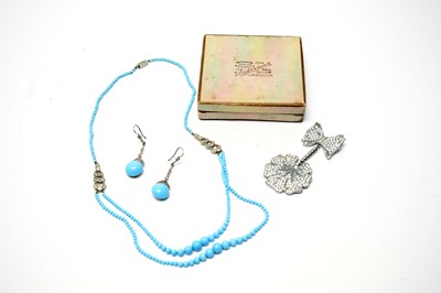 Lot 17 - 1930s faux turquoise and  paste jewellery