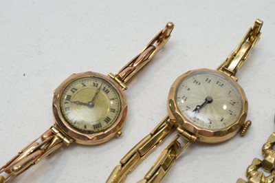 Lot 123 - Three gold cased cocktail watches