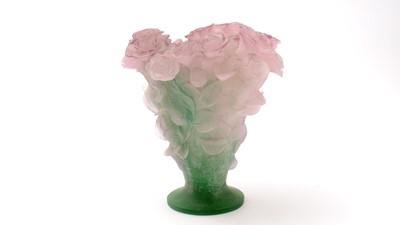 Lot 818 - Daum basket of roses vase