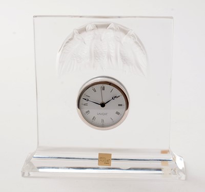 Lot 829 - Lalique Owl Clock