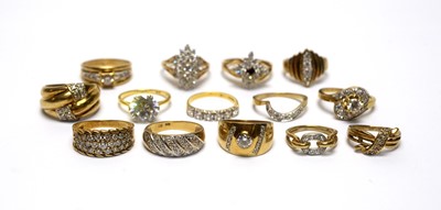 Lot 160 - A selection of white stone set dress rings
