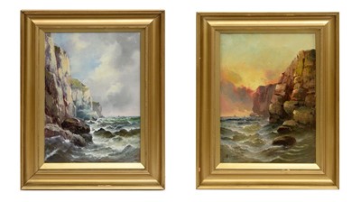 Lot 1107 - George Blackie Sticks - A Pair of Northumberland Coastal Scenes | oil