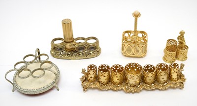 Lot 142 - 1950s and later ormolu lipstick holders including Sam Fink