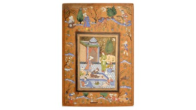 Lot 1043 - 19th Century Indian - A Mughal-style drinking scene | gouache