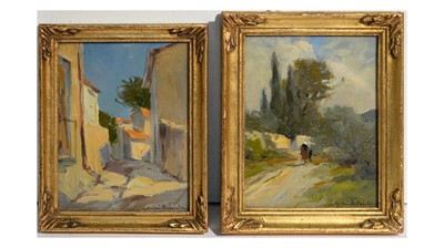Lot 1094 - Andre Delaistre - Two Impressionist street views | oil