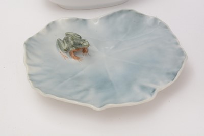 Lot 764 - Two Royal Copenhagen small dishes, a lilypad dish, and five small Royal Copenhagen vases.
