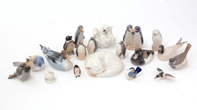 Lot 765 - Seventeen Royal Copenhagen porcelain bird models