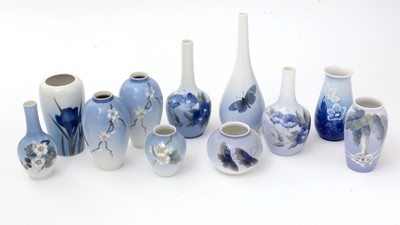 Lot 766 - A selection of  eleven small Royal Copenhagen vases