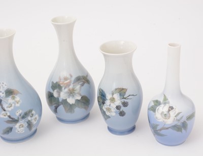 Lot 770 - Six Royal Copenhagen porcelain small vases.