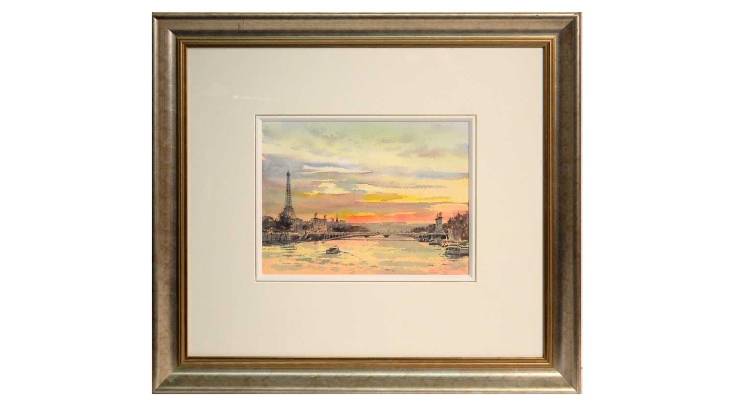 Lot 1038 - Alan Reed - Parisian Sunset | watercolour