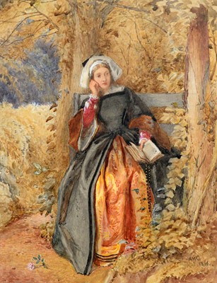 Lot 940 - 19th Century British School - Lady in a bower | watercolour