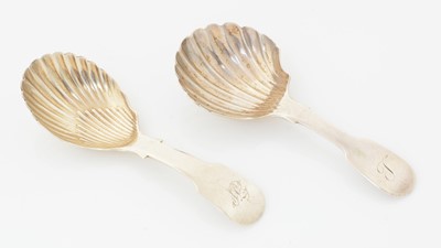Lot 185 - A George III Irish silver caddy spoon; and another