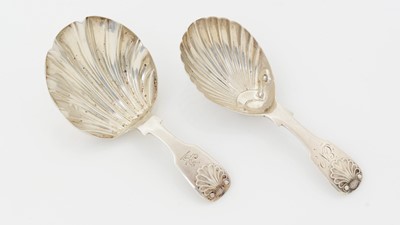 Lot 187 - Two Victorian silver provincial caddy spoon