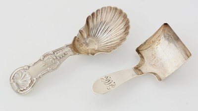 Lot 188 - ﻿﻿A Victorian silver provincial caddy spoon and a silver caddy scoop