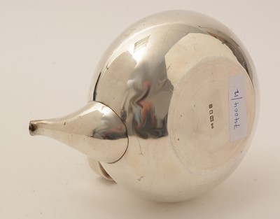 Lot 25 - An Elizabeth II silver handmade teapot