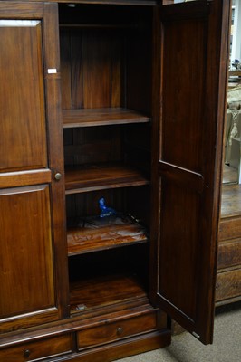 Lot 70 - Barker & Stonehouse: A contemporary hardwood wardrobe; together with a matching chest of upright form.