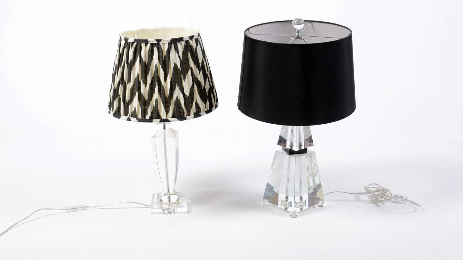 Lot 115 - Pair of retro vintage 20th Century glass table lamps