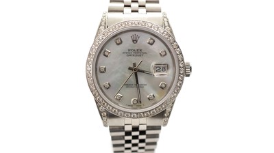 Lot 587 - Rolex Oyster Perpetual Datejust: a steel-cased automatic wristwatch