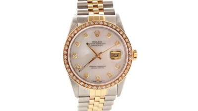 Lot 588 - Rolex Oyster Perpetual Datejust: a steel and 18ct yellow gold mounted automatic wristwatch
