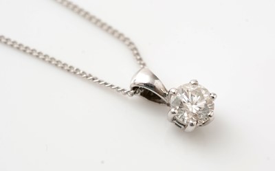 Lot 442 - A solitaire diamond pendant