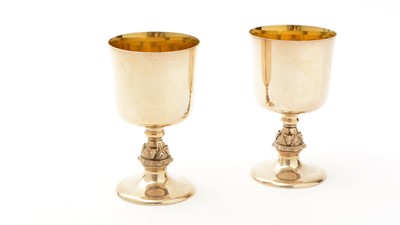 Lot 16 - A pair of Elizabeth II silver wire goblets