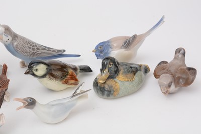 Lot 714 - A collection of predominantly Bing and Grondahl porcelain figures of birds.