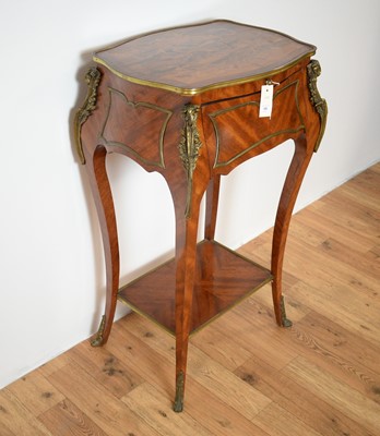 Lot 59 - Reproduction French inlaid walnut pedestal music table