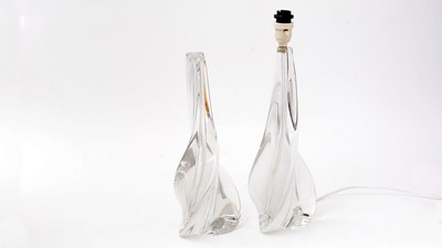 Lot 814 - A pair of St Louis crystal table lamps