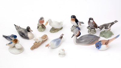 Lot 732 - A selection of Royal Copenhagen figures, primarily of birds.