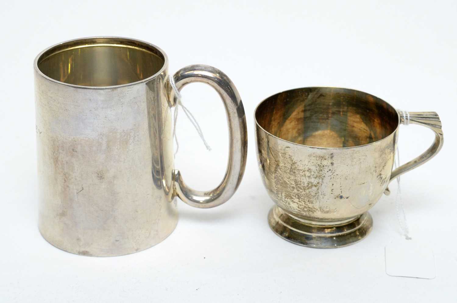 Lot 137 - Two silver Christening mugs