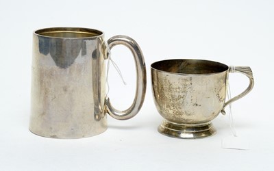 Lot 137 - Two silver Christening mugs