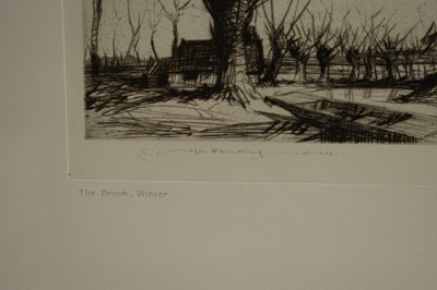 Lot 1019 - William Lee Hankey RWS, RI, ROI, RE, NS - The Brook, Winter | etching