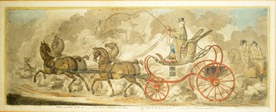 Lot 1011 - James Gillray - What Can Little T.O Do?.... Drive a Phaeton and Four!!!! | hand-tinted engraving