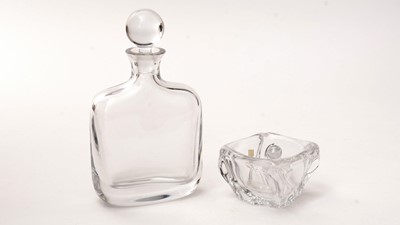 Lot 841 - Daum clear glass decanter and pestle and mortar