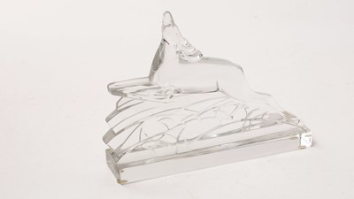 Lot 851 - Baccarat, France, clear glass Art Deco style leaping stag
